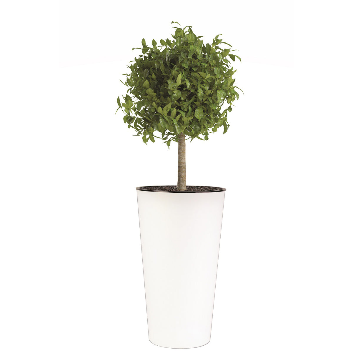 The HC Companies Cascade 13" Round Self Watering Flower Planter Pot, Gloss White