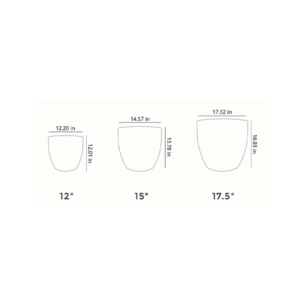 HC Companies 12 Inch Aspen Indoor Outdoor Round Planter, Charcoal (Used)