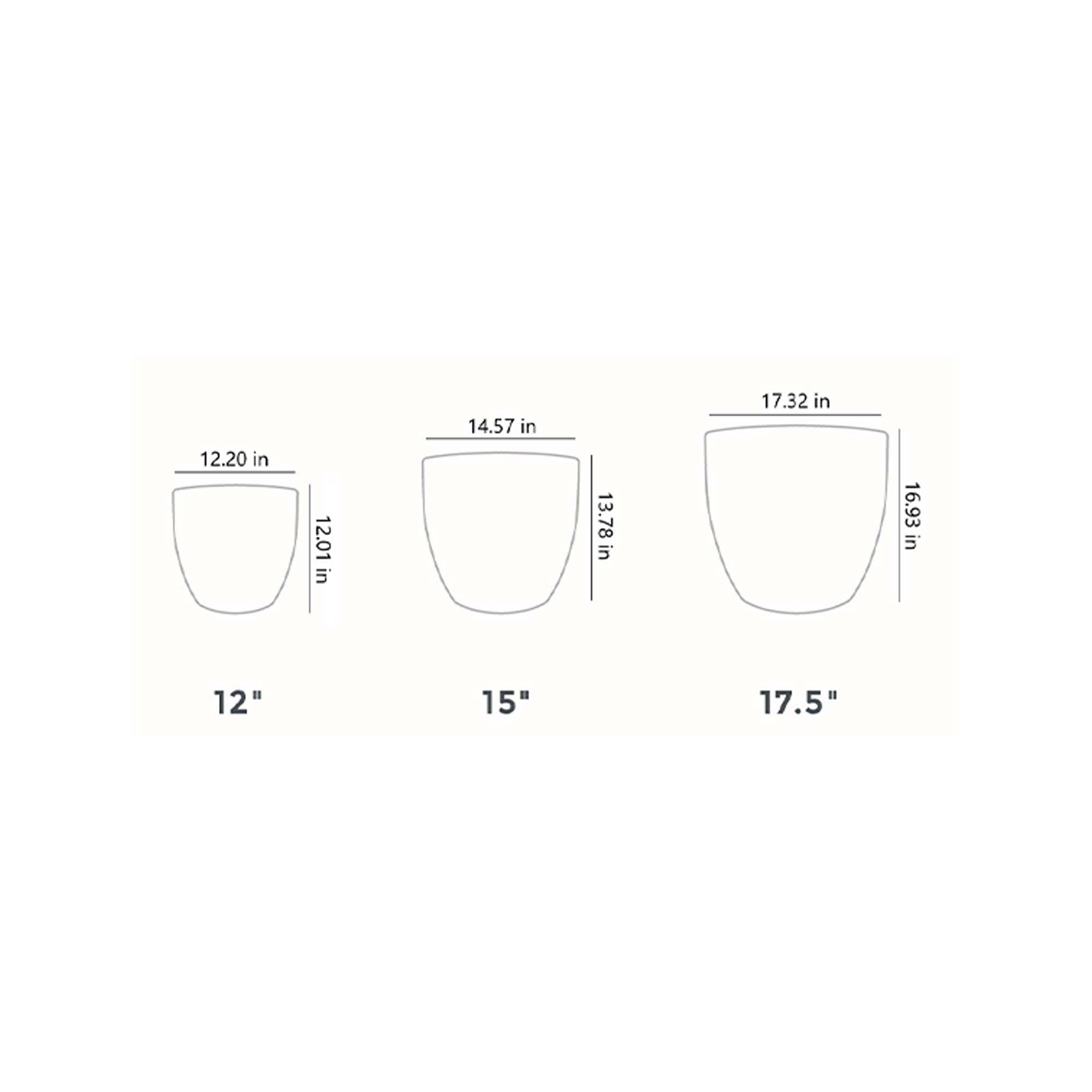 HC Companies 12 Inch Aspen Indoor Outdoor Round Planter, Charcoal (Open Box)
