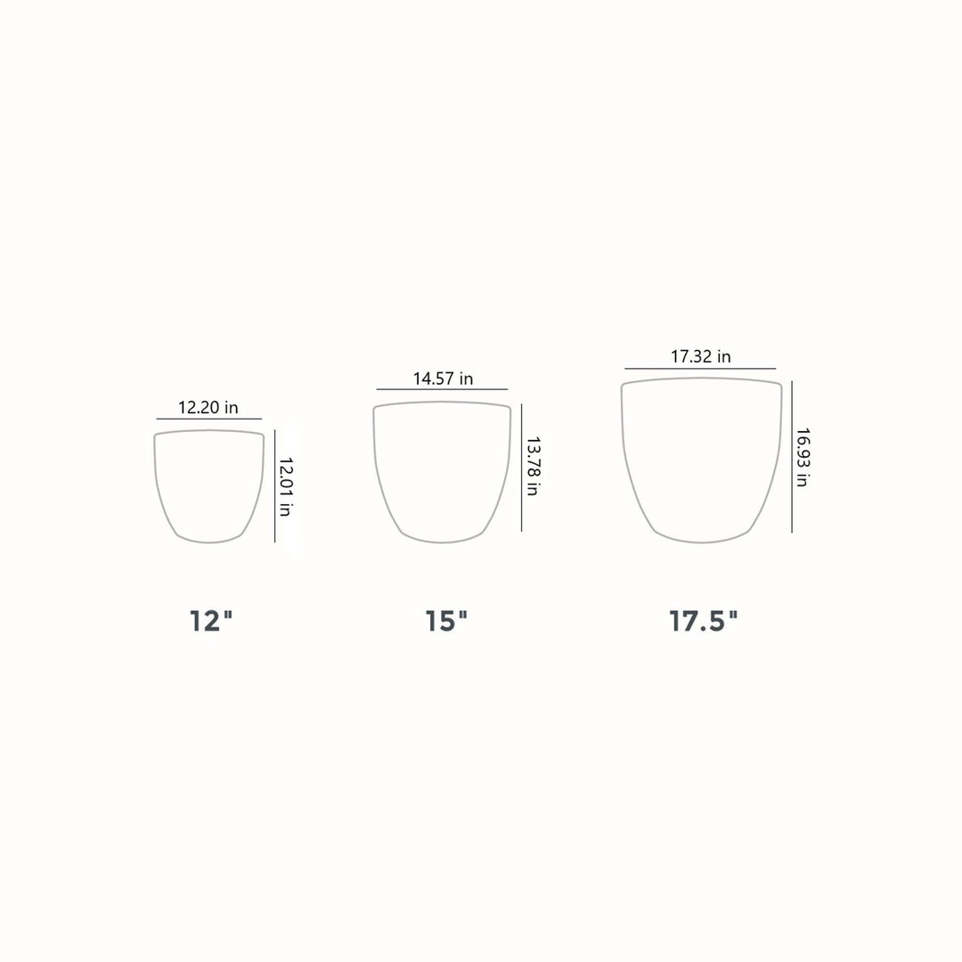 HC Companies ANP15000 15 Inch Aspen Indoor Outdoor Round Planter Pot, Charcoal