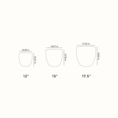HC Companies ANP17500 17.5 Inch Aspen Indoor Outdoor Round Planter Pot, Charcoal