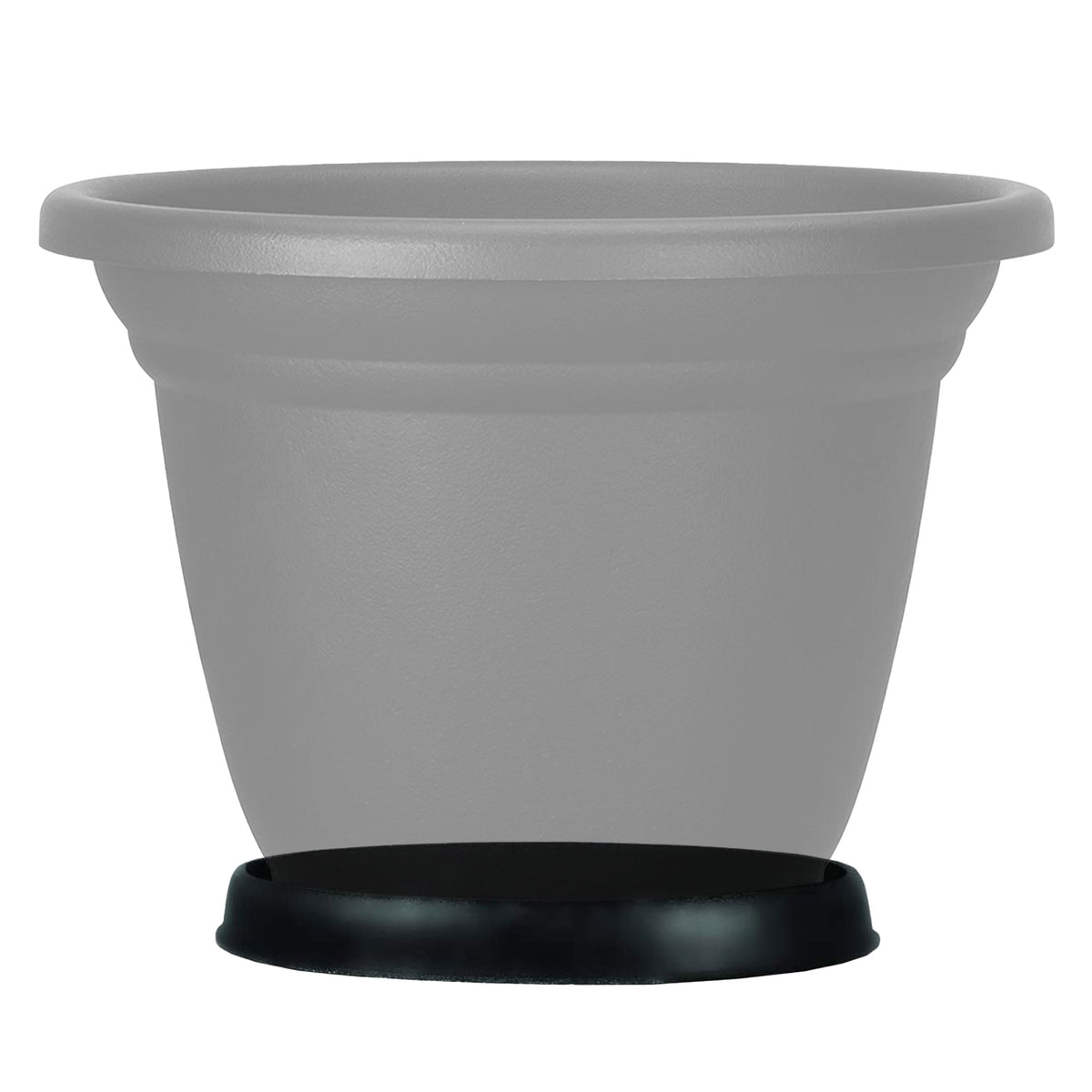 HC Companies Terrazzo Round Saucer for 36 Inch Planter, Black (Open Box)