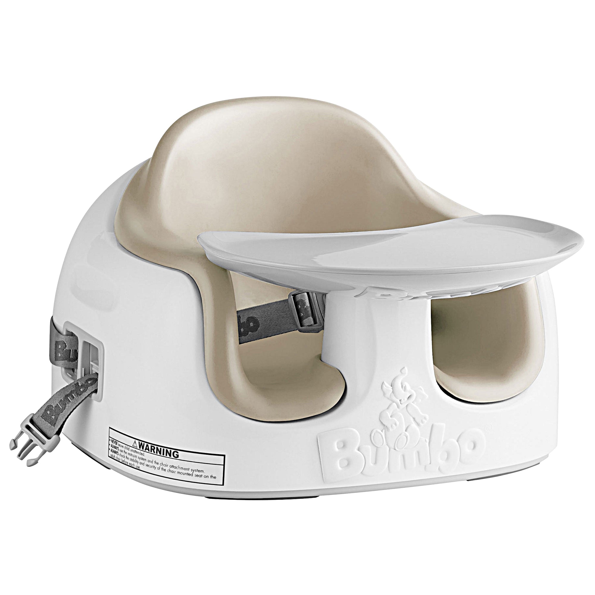 Bumbo Baby Toddler Foam Multi Seat with Tray and Buckle Straps, Taupe (Open Box)