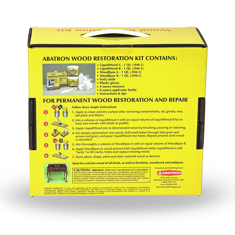 Abatron WR4QKR 4 Qt LiquidWood and WoodEpox Epoxy Wood Restoration Kit, (3 Pack)