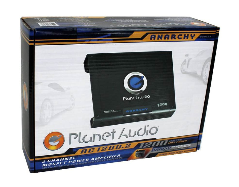 Planet Audio AC1200.2 1200W 2 Channel Car A/B Amplifier Power Amp AC12002