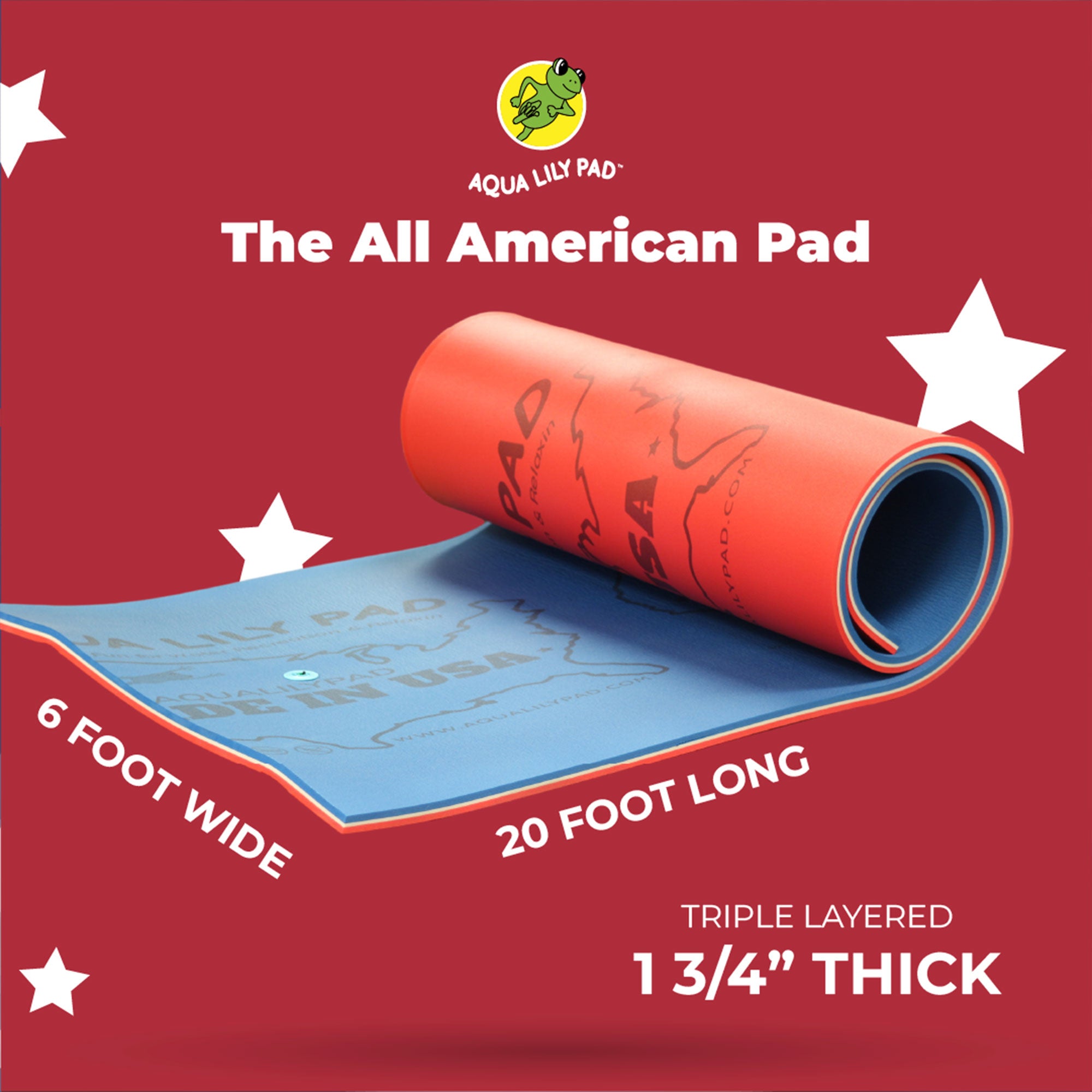 Aqua Lily Pad 20' All American 2 Layer Water Playground Foam Island (Open Box) - VMInnovations