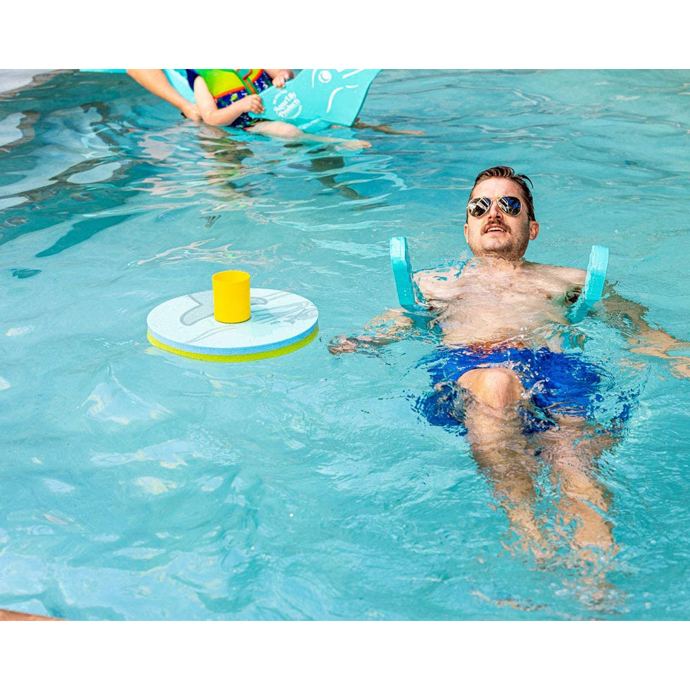 Aqua Lily Pad 20' Floating Island w/Reversible Floating Beverage Holder (2 Pack) - VMInnovations