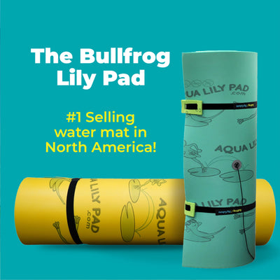 Aqua Lily Pad 20 Ft Bullfrog Water Playground Floating Foam Island, Green/Yellow - VMInnovations