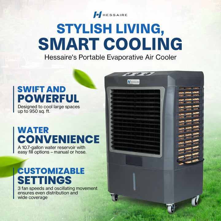 Hessaire Portable 950 Square Foot Evaporative Cooler Humidifier (Open Box) - VMInnovations