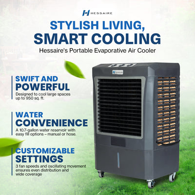 Hessaire Portable 950 Sq. Ft. Evaporative Cooler Humidifier for Outdoor Use Only - VMInnovations