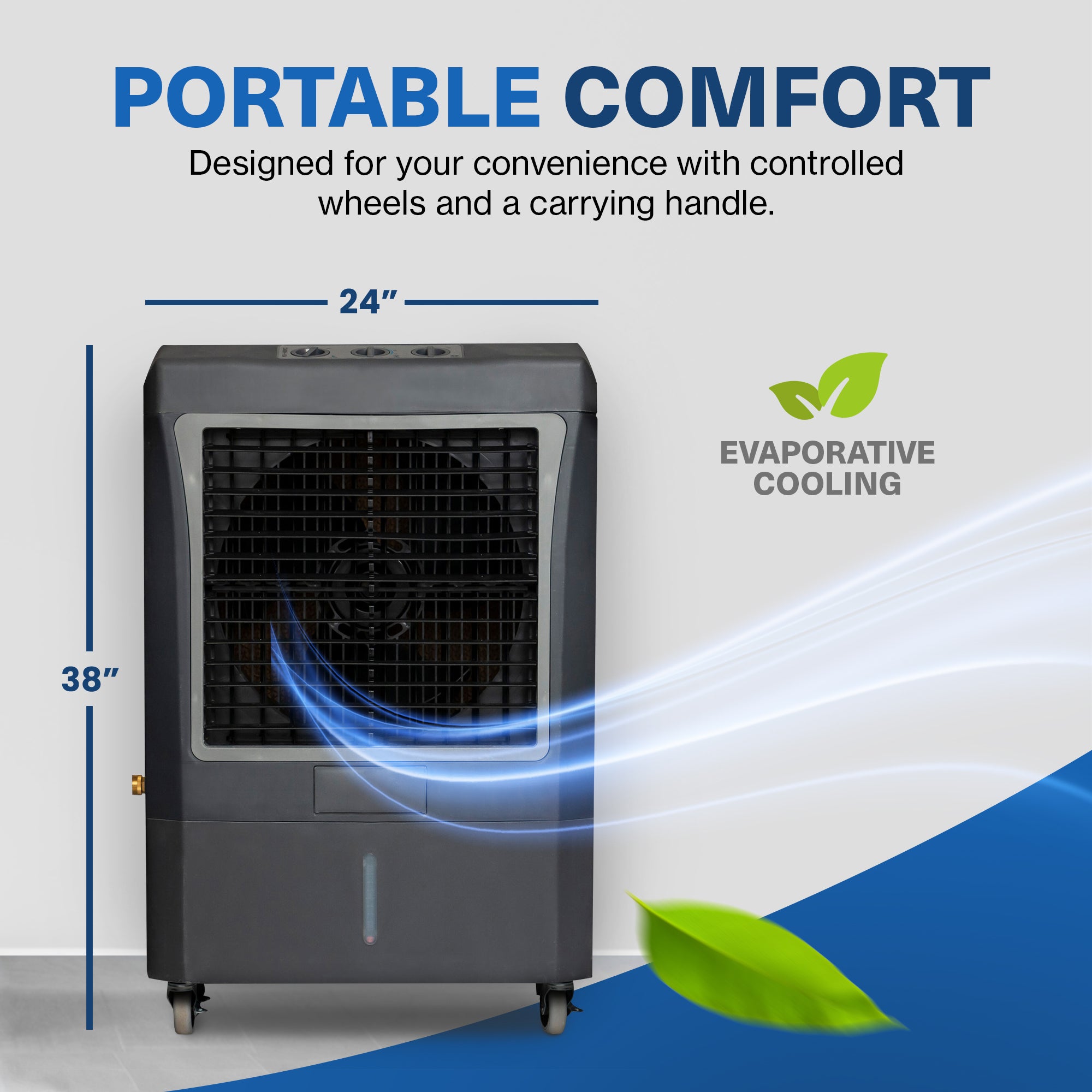 Hessaire Portable 950 Sq. Ft. Evaporative Cooler Humidifier for Outdoor Use Only - VMInnovations
