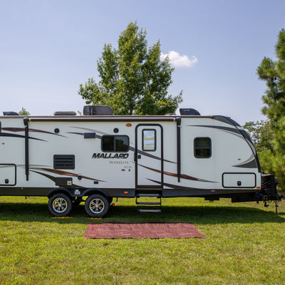 Camco 42882 Reversible 6 Foot by 9 Foot Outdoor RV Awning Leisure Mat, Burgundy