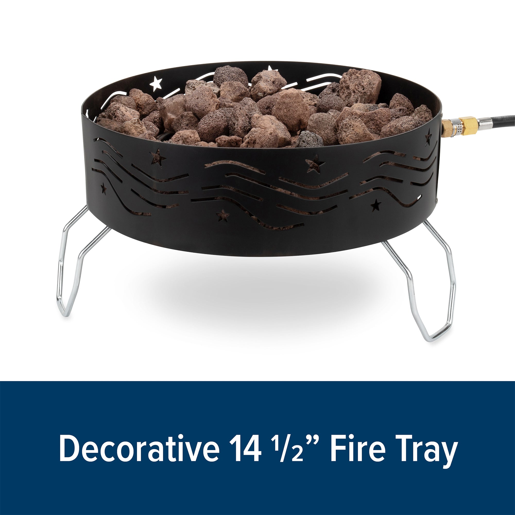 Camco Portable Campfire Propane Heater Fire Pit w/ Lava Rocks, Black (Open Box)