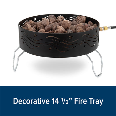 Camco Portable Campfire Propane Heater Fire Pit w/ Lava Rocks, Black (Open Box) - VMInnovations
