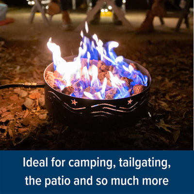 Camco Portable Campfire Propane Heater Fire Pit w/ Lava Rocks, Black (Open Box) - VMInnovations