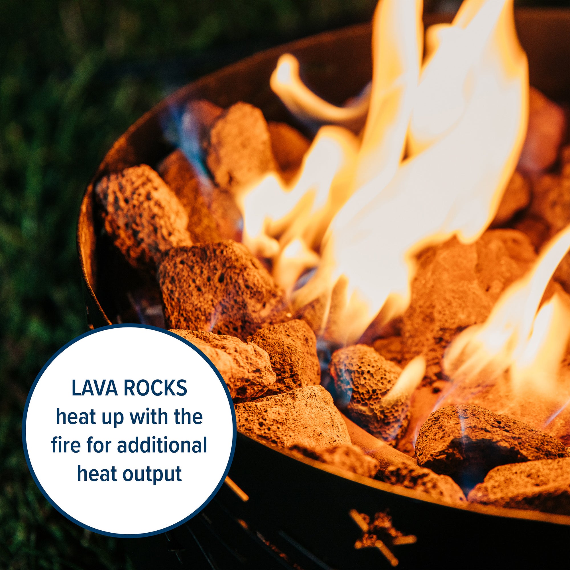 Camco Portable Campfire Propane Heater Fire Pit w/ Lava Rocks, Black (Open Box) - VMInnovations
