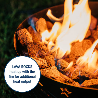 Camco Portable Campfire Propane Heater Fire Pit w/ Lava Rocks, Black (Open Box) - VMInnovations