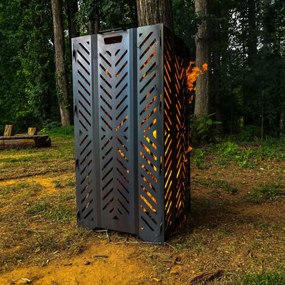 51250 Outdoor Yard Debris Burn Bin Incinerator w/ Lid, Large, 45 Inch (Open Box)
