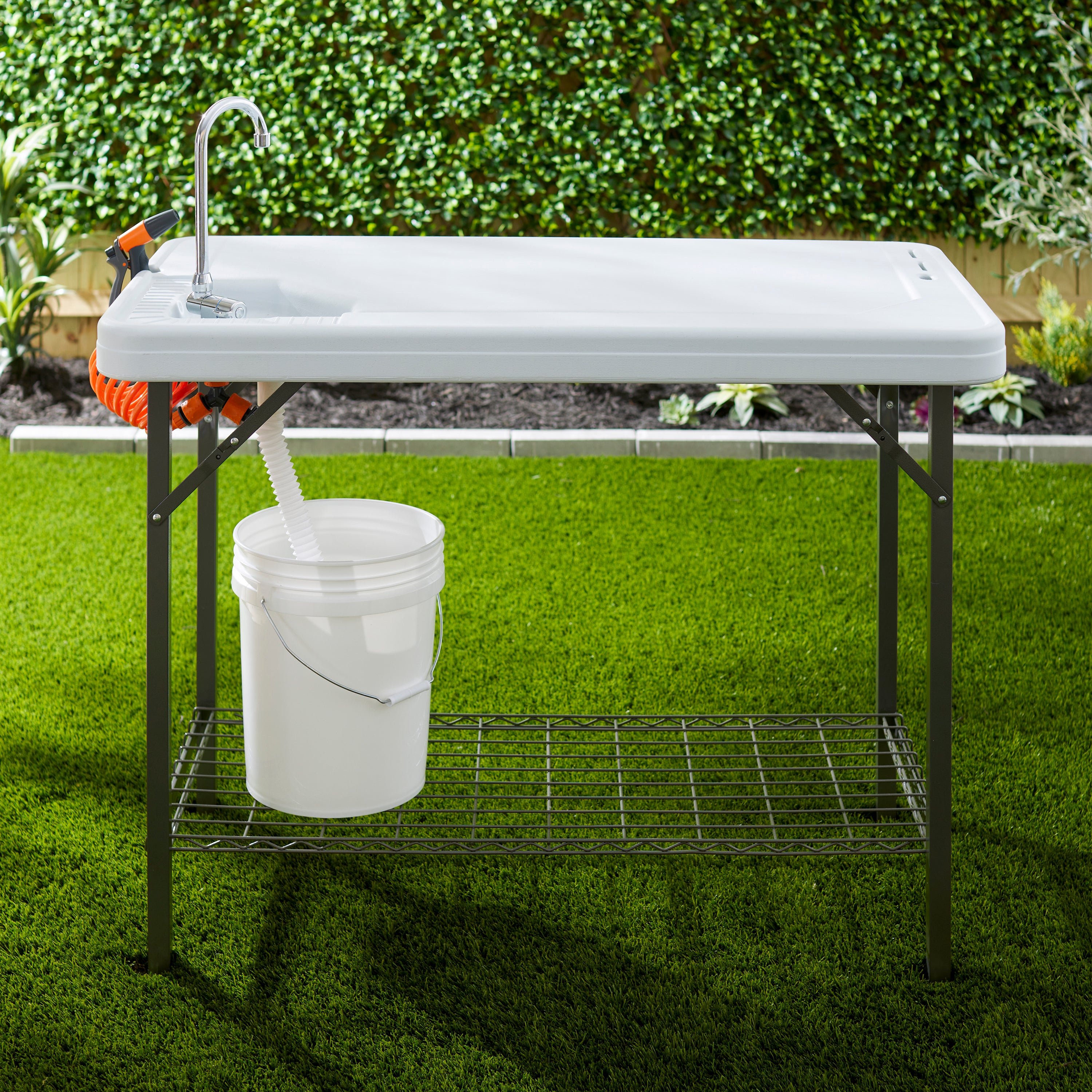 Seek Deluxe Fish and Game Cleaning Table with Faucet and Shelf (For Parts) - VMInnovations