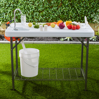 Seek Deluxe Fish and Game Cleaning Table with Faucet and Shelf (Open Box) - VMInnovations