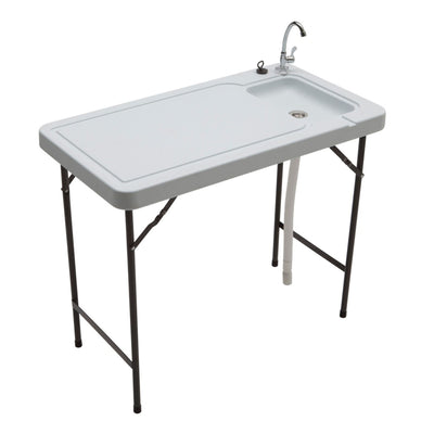 Folding Fish and Game Cleaning Table with Steel Faucet (Open Box)