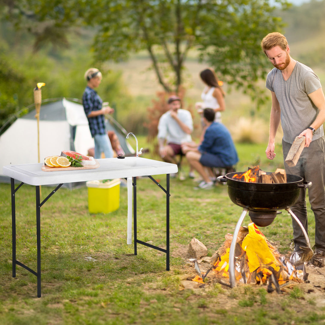 Seek SKFT-44 Folding Fish and Game Cleaning Table with Steel Faucet (Used) - VMInnovations