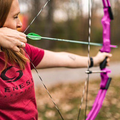 Genesis Original Archery Compound Bow, Adjustable Size, Draw Hand-Left, Purple