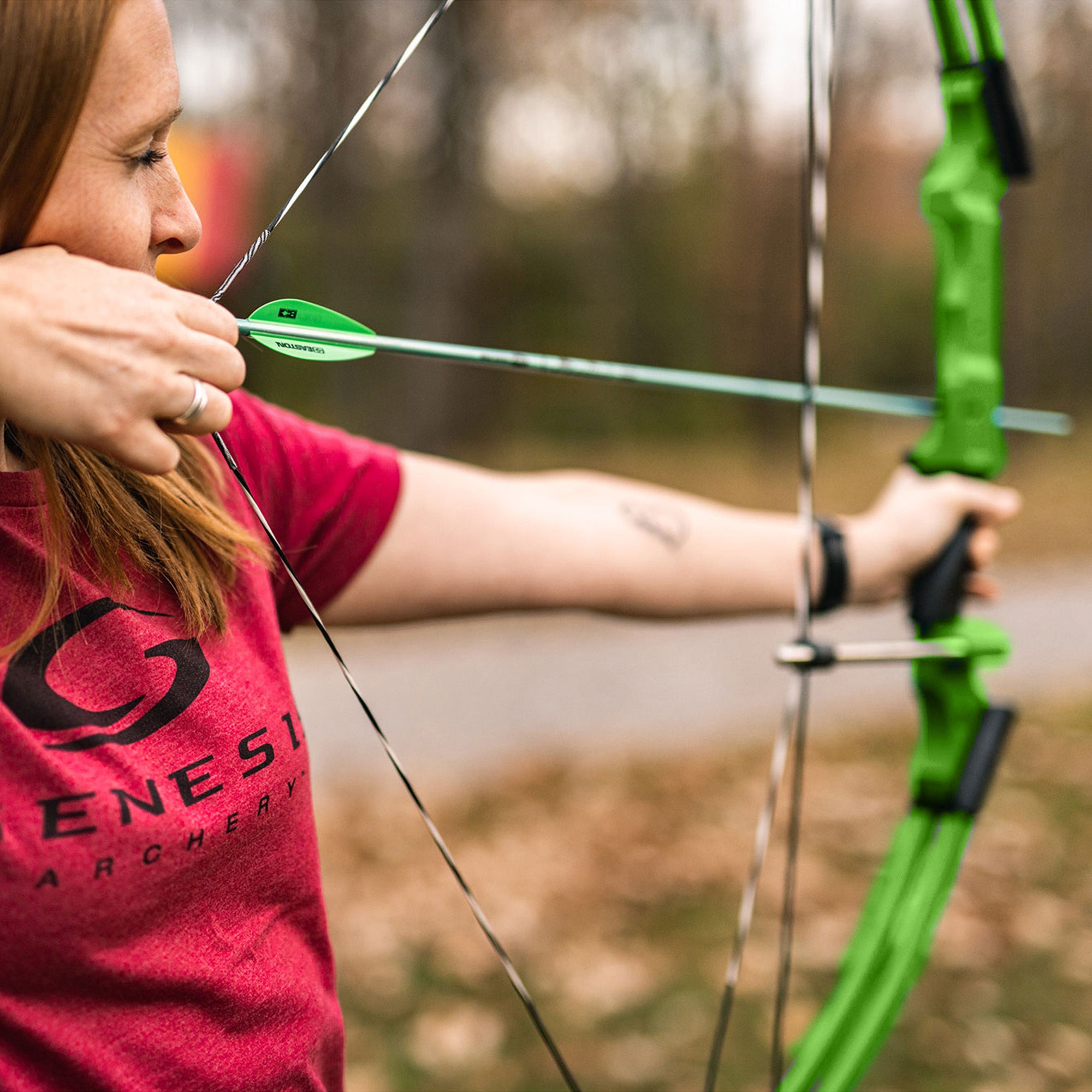 Genesis Archery Original Adjustable Right Handed Compound Bow, Green (4 Pack)