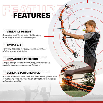 Genesis Archery Original Adjustable Left Handed Compound Bow, Orange (5 Pack)