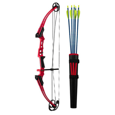 Genesis Mini, Youth Compound Bow and Arrow Kit with Quiver, Right Hand, Red