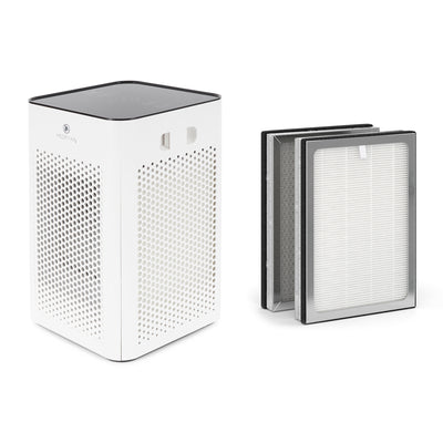 Medify Air Table Top Air Purifier, White and HEPA Replacement Filters (2 Pack)