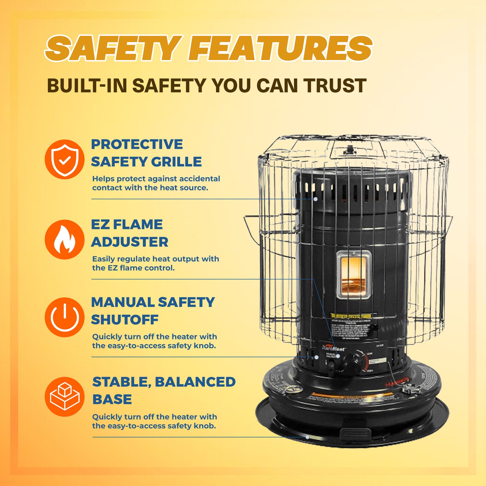 Sengoku KeroHeat Portable Convection Kerosene Heater 23,500 BTU Black (Open Box) - VMInnovations