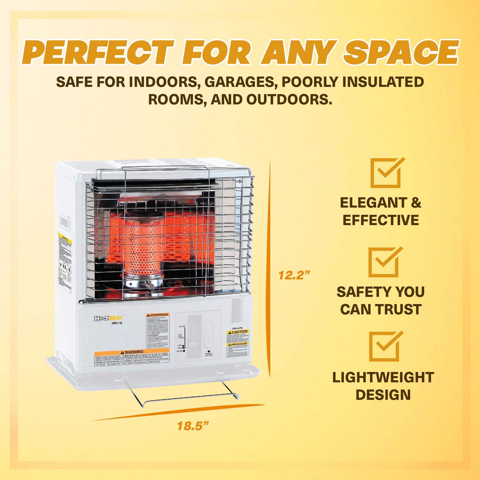 Sengoku KeroHeat Portable Radiant Kerosene Space Heater, 10,000 BTU (For Parts) - VMInnovations