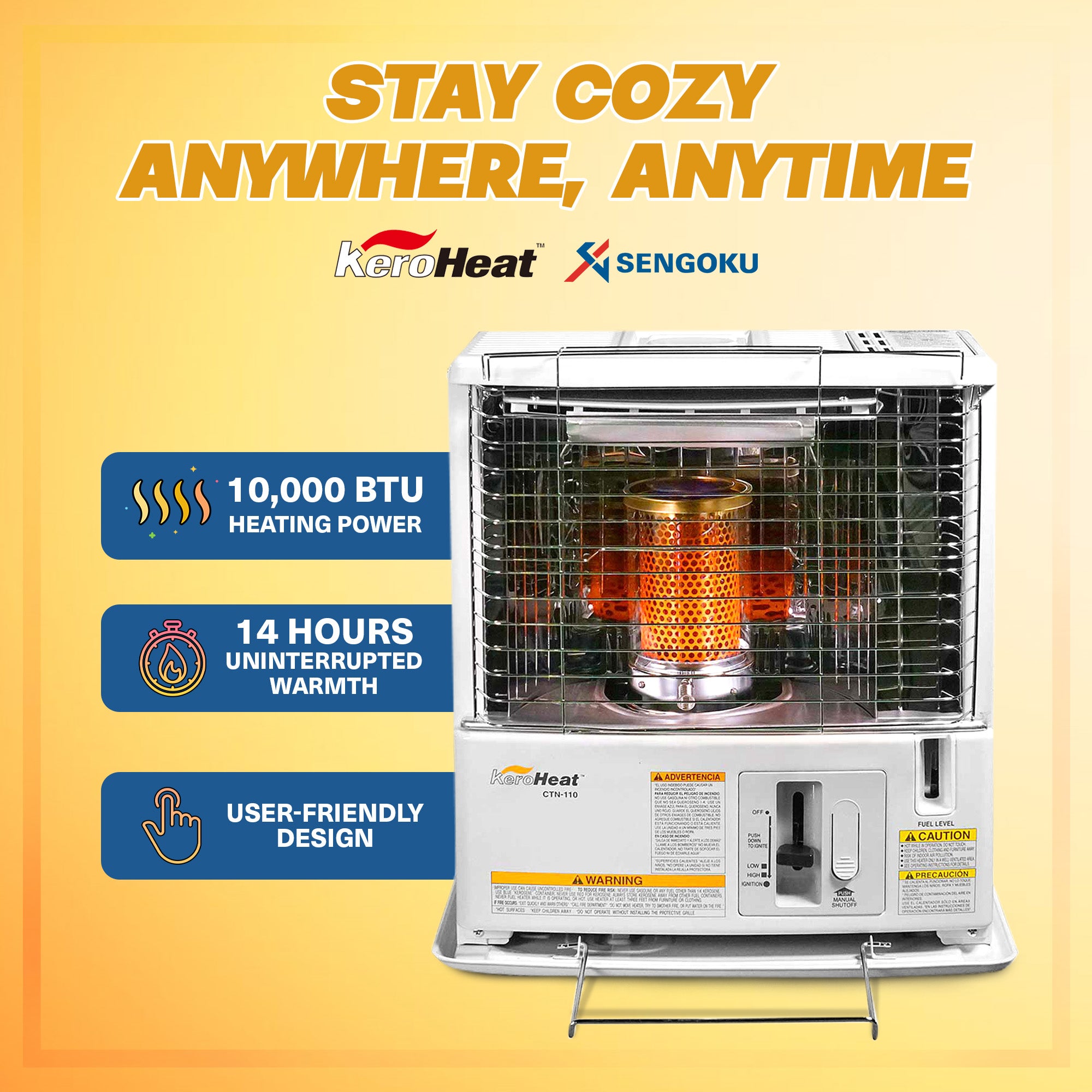 Sengoku KeroHeat Portable Radiant Kerosene Space Heater, 10,000 BTU (Used) - VMInnovations