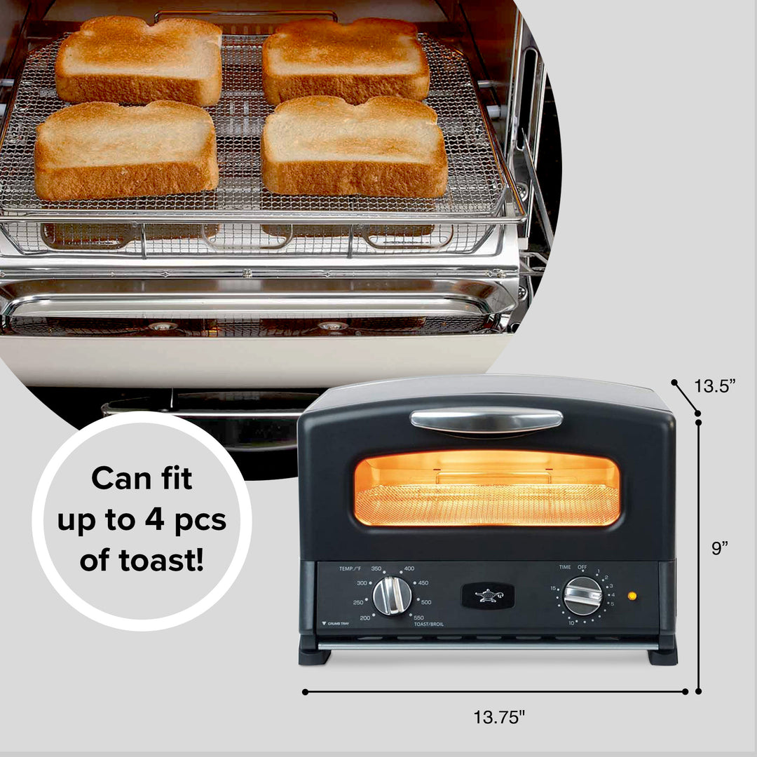 Sengoku HeatMate Instant Heat Graphite Toaster Oven, 120 Volt, Black (Used)