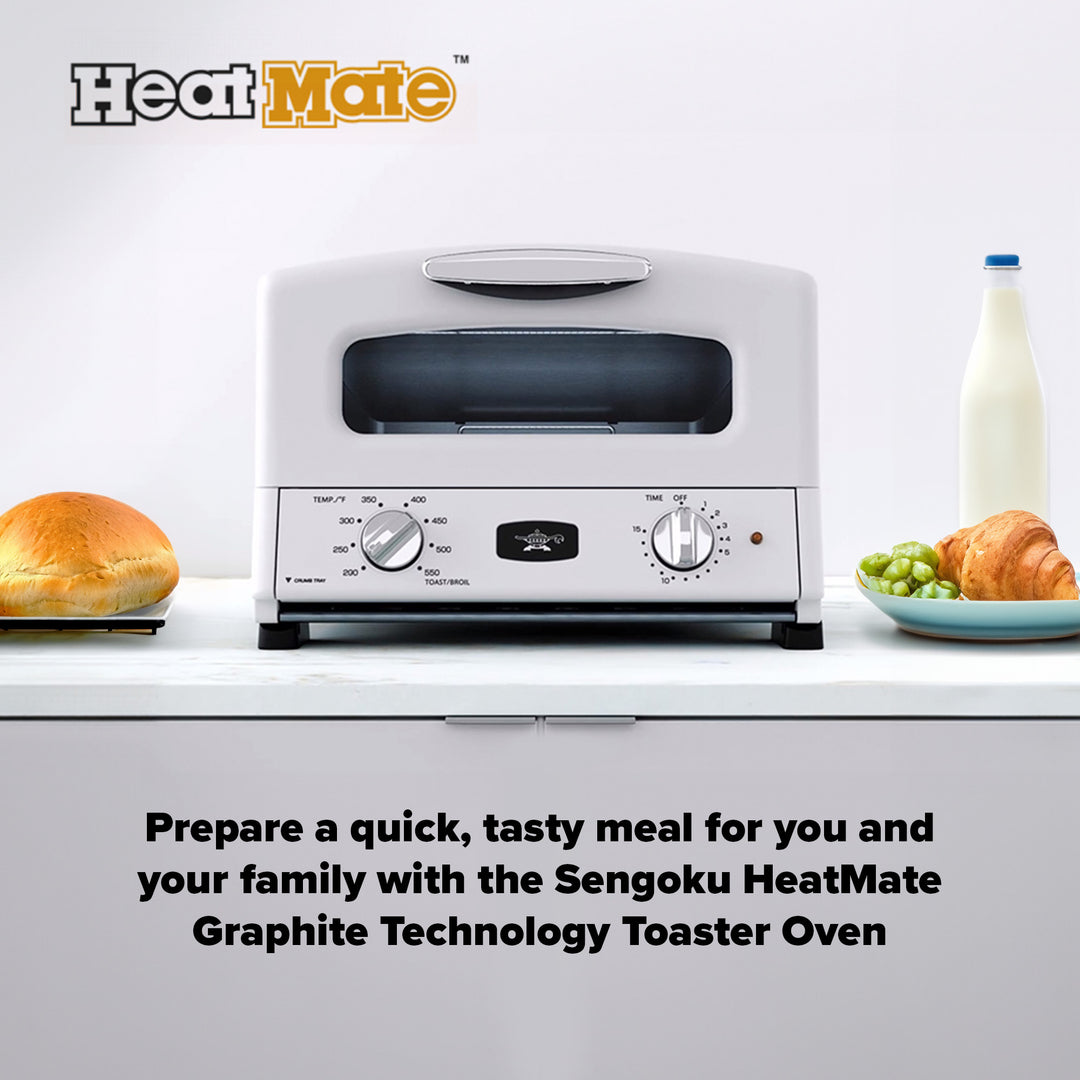 Sengoku HeatMate Graphite Toaster Oven, 120 Volt, Eggshell White (Open Box)