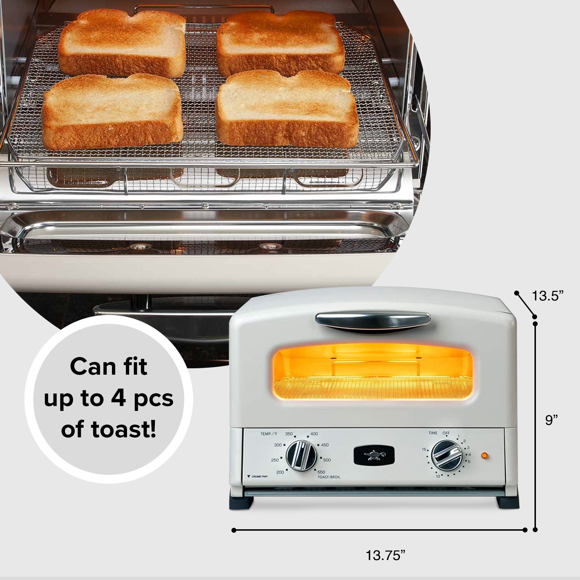 Sengoku SET-G16A(W) HeatMate Graphite Toaster Oven, 120V, Eggshell White (Used) - VMInnovations
