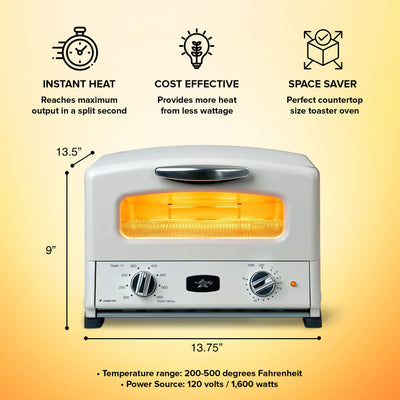 Sengoku HeatMate Graphite Toaster Oven, 120 Volt, Eggshell White (For Parts)