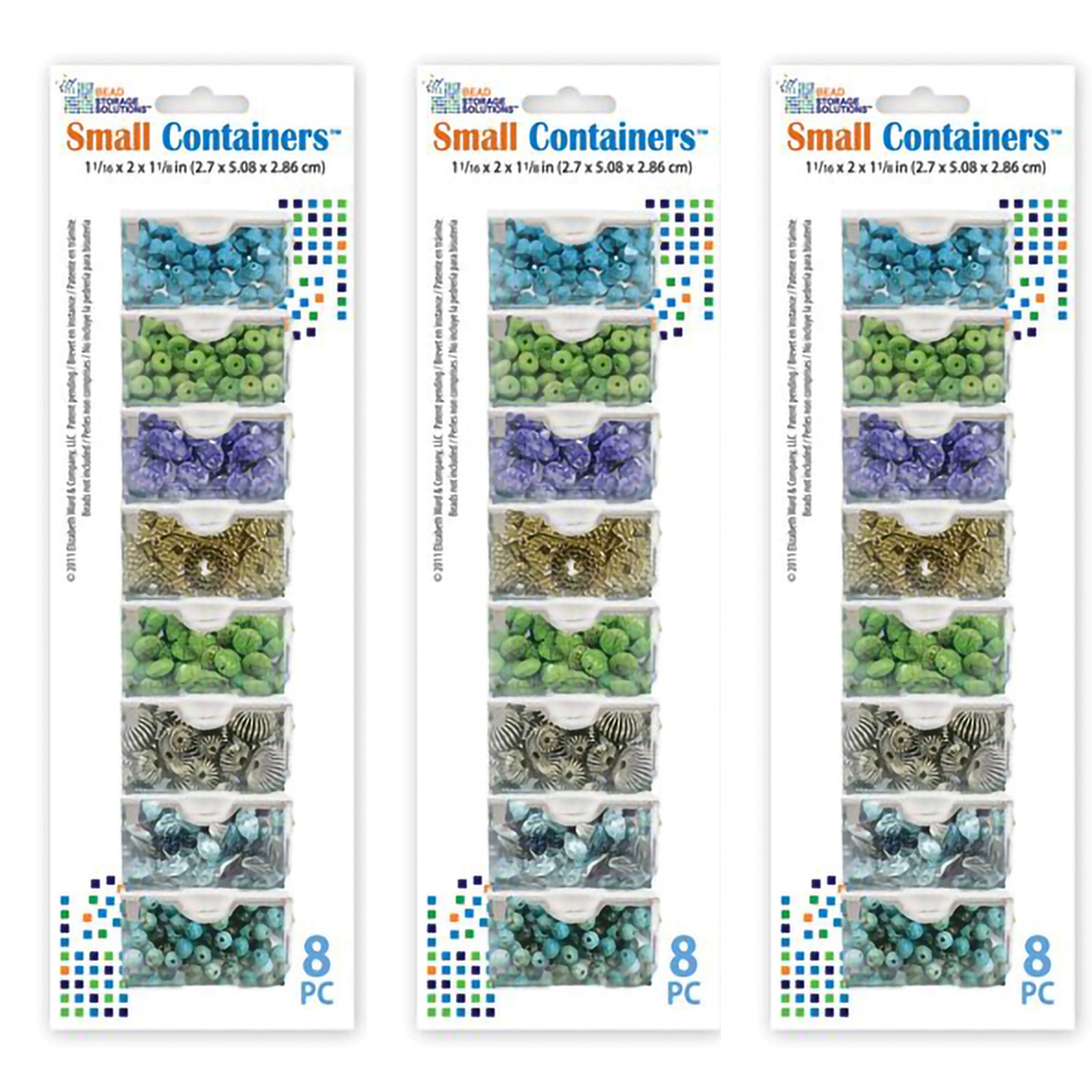 Elizabeth Ward Bead Storage Solutions 8 Piece Craft Storage Containers (3 Pack) - VMInnovations