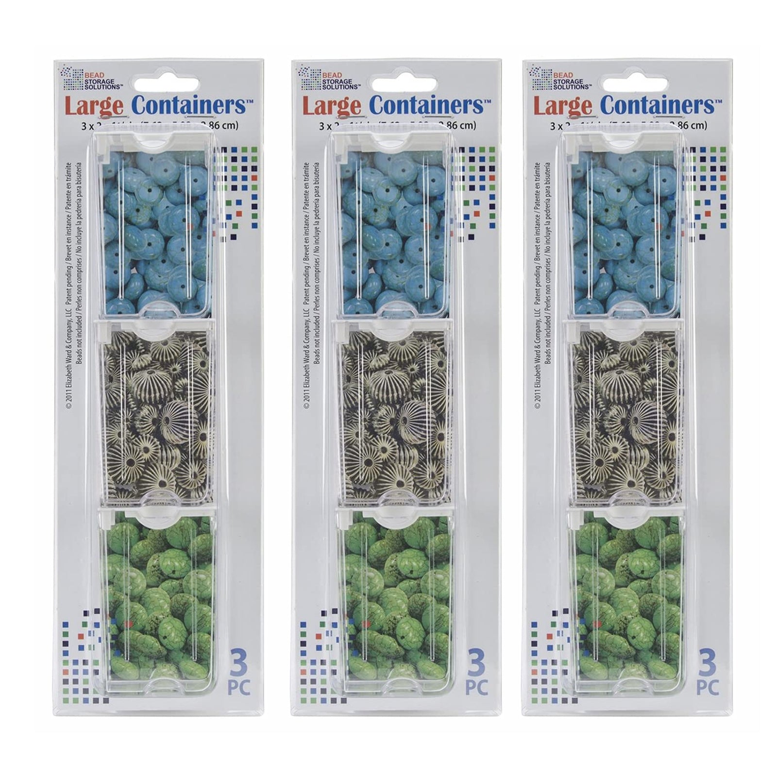 Elizabeth Ward Bead Storage Solutions 3 Piece Craft Storage Containers (3 Pack) - VMInnovations