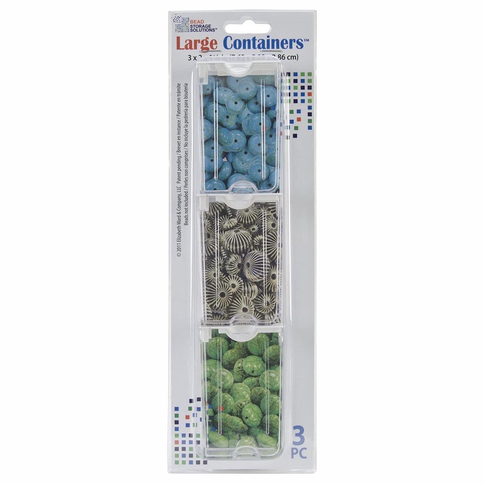 Elizabeth Ward Bead Storage Solutions 3 Piece Craft Storage Containers (3 Pack)
