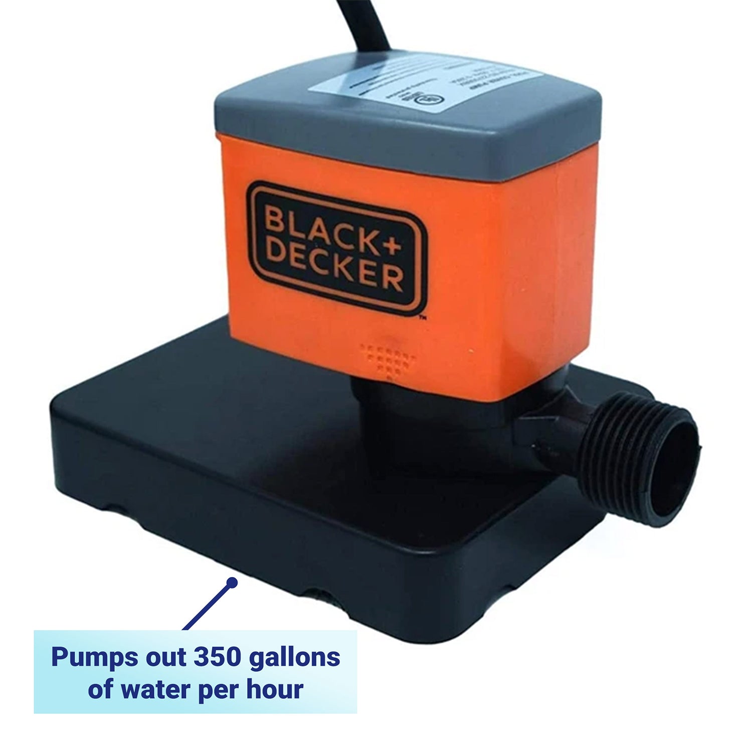 Black+Decker 350 GPH Fully Submersible Swimming Pool Cover Pump (Open Box)