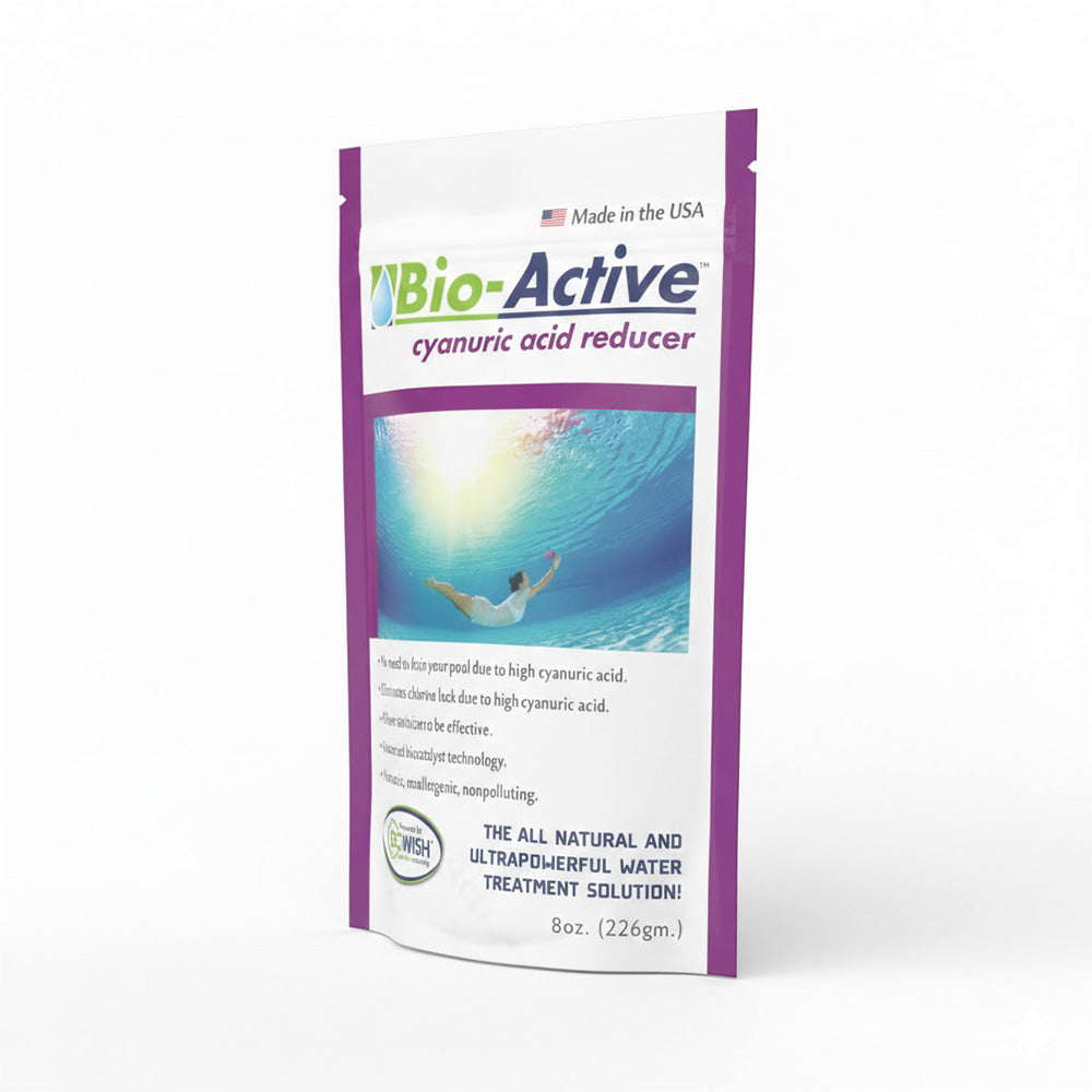 Bio-Active Non Polluting Cyanuric Acid Reducer Powder for Swimming Pools, 8 Oz - VMInnovations