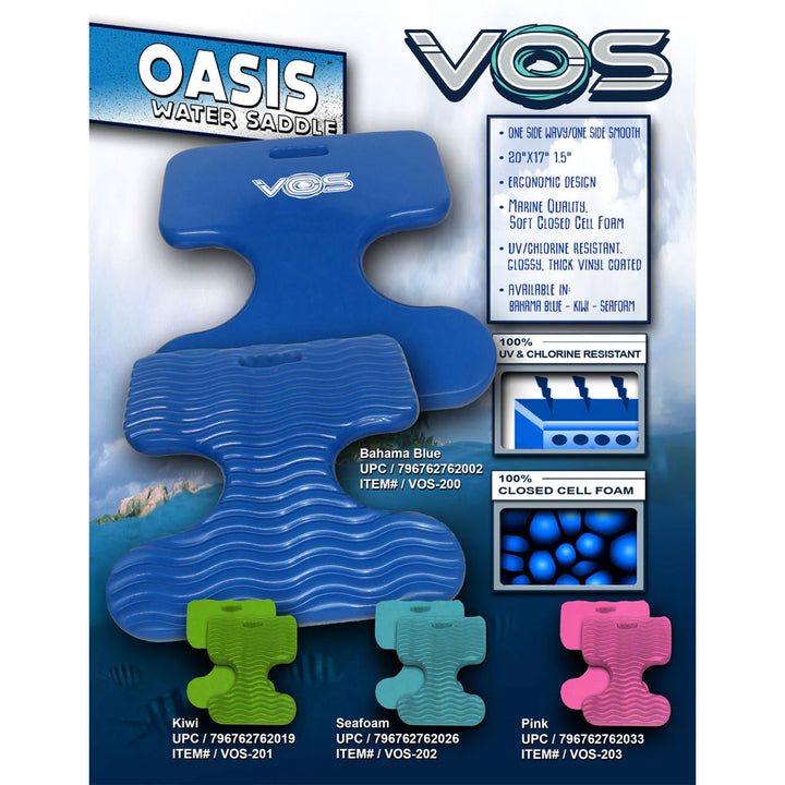 Vos Oasis Water Saddle Pool Float for Adults & Kids, Capri Blue (Open Box)