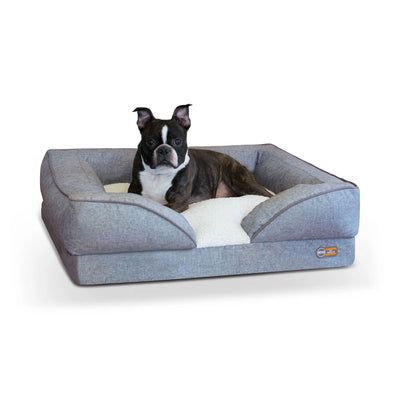 K&H Pet Products Medium Pet Comfy Pillow Top Orthopedic Dog Bed Lounger, Gray