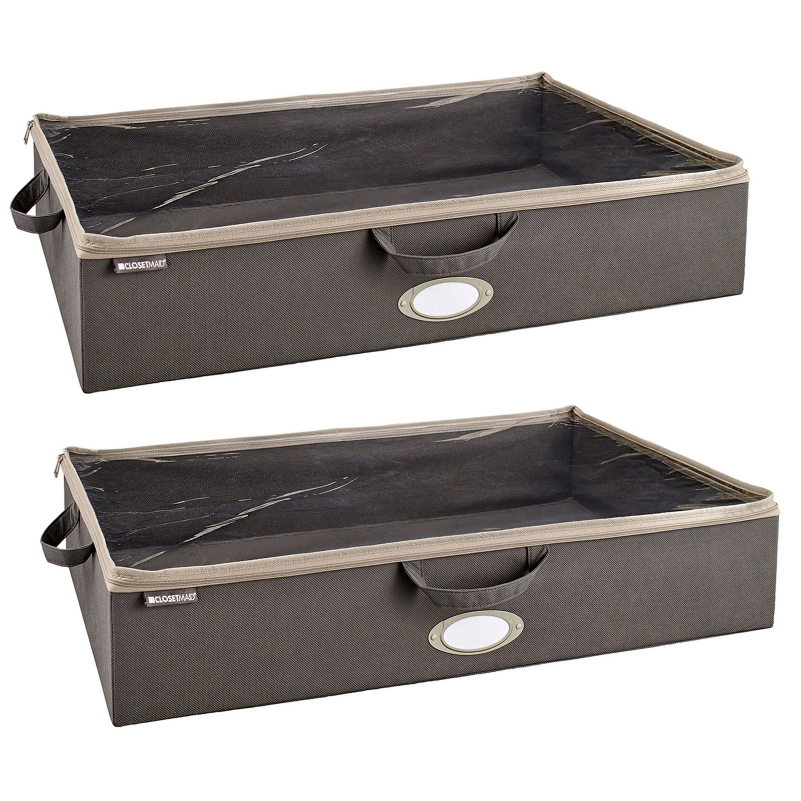 ClosetMaid Fabric Organizer Multiple Item Storage Zip Bag, Charcoal (2 Pack) - VMInnovations