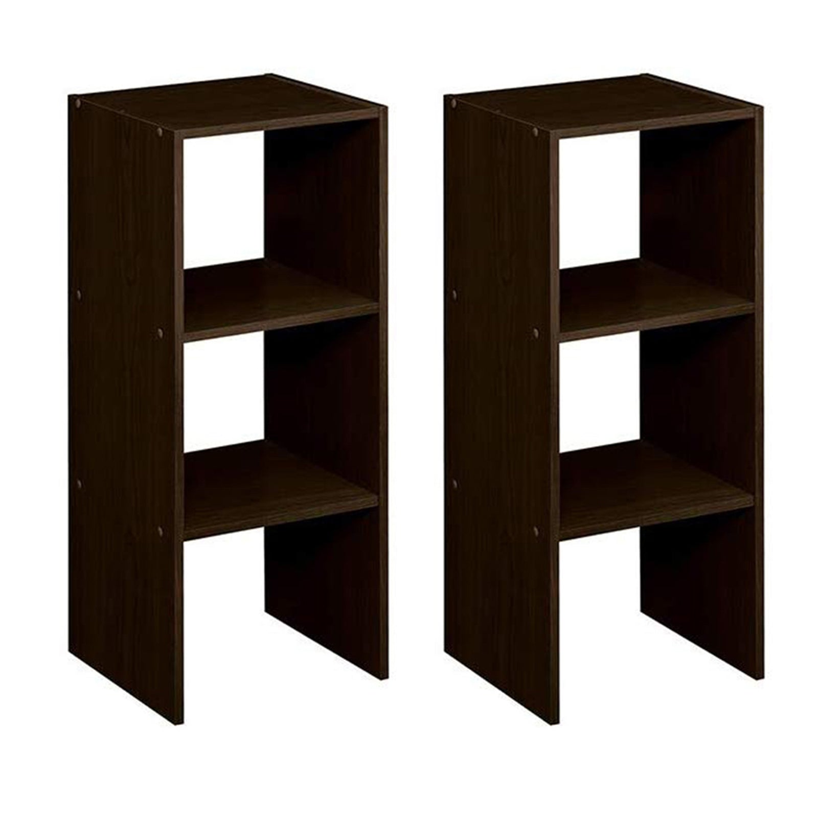 ClosetMaid Decorative Home Stackable 2-Cube Organizer Storage, Espresso (2 Pack) - VMInnovations