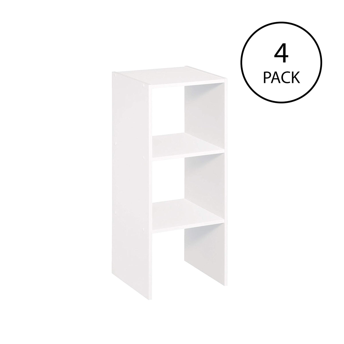 ClosetMaid Decorative Home Stackable 2-Cube Organizer Storage, White (4 Pack)