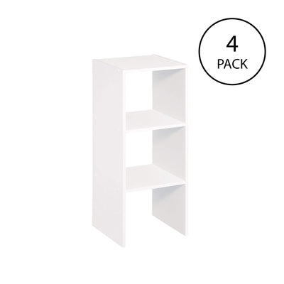 ClosetMaid Decorative Home Stackable 2-Cube Organizer Storage, White (4 Pack)