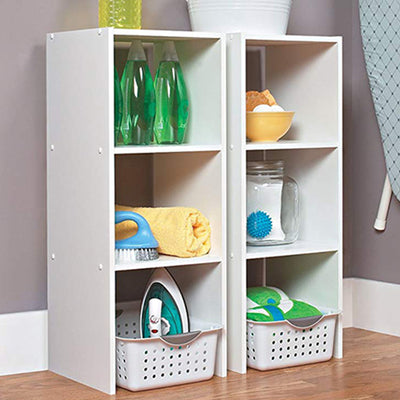 ClosetMaid Decorative Home Stackable 2-Cube Organizer Storage, White (4 Pack)